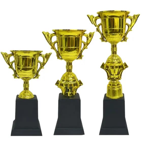 Kit 3 Troféus Taças 1°,2°,3° Lugar 28, 24 E 19cm Campeonato Campeão