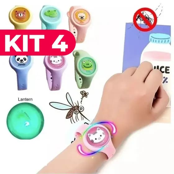 Pulseiras Repelente Infantil Bebe Anti Mosquito Com Led