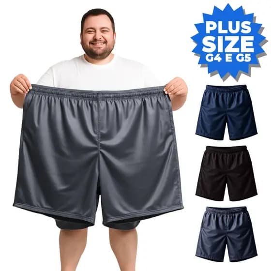 Bermuda Masculina Academia Plus Size Refletiva G4 G5 Dry Fit Treino Conforto