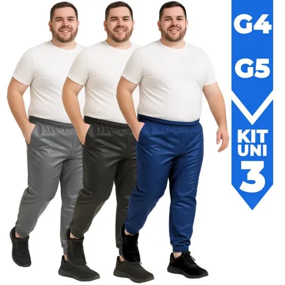 Kit 3 Calça Plus Size Masculina Academia G4 e G5