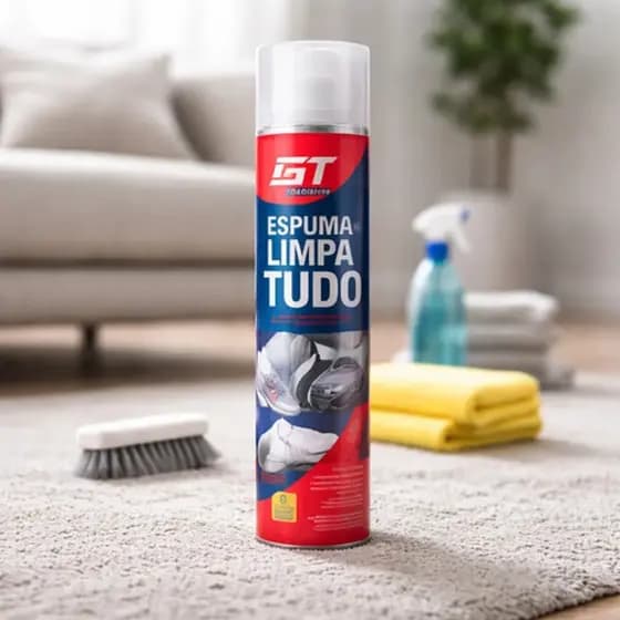 Espuma Mágica limpa tudo GT Premium 300ml – Limpa Carro, Sofá, Colchão, Tapete e Carpetes Instantâneo
