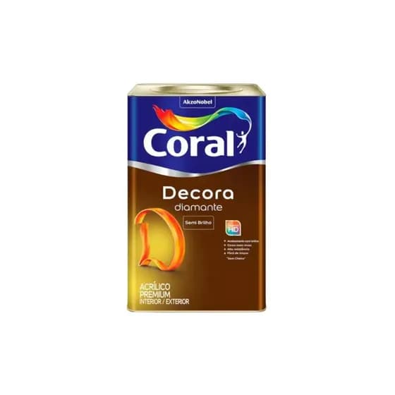 Tinta Decora Acrílico Premium Diamante 18 Litros Coral Acabamento Semi-brilho Cor Branco