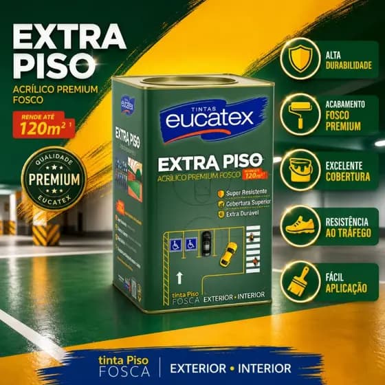 Tinta Acrilica Eucatex Premium Extra Piso Lata 18lts- Cores