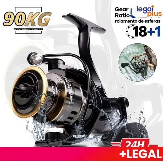 Carretilha Moinho de Pesca HE 1000-7000 Metal EVA 10kg Máximo Água Salada Oceano Carretel Metálico