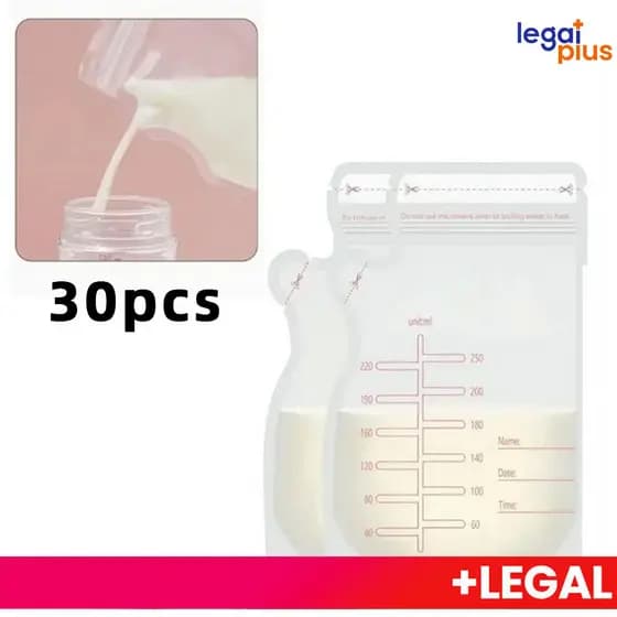 Kit com 30 Sacos de Armazenamento de Leite Materno para Freezer 250mL