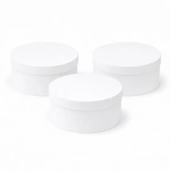 Kit 03 Caixa Redonda em MDF 25x25x10 para Presente – Ideal para Cestas, Decoração e Lembrancinhas