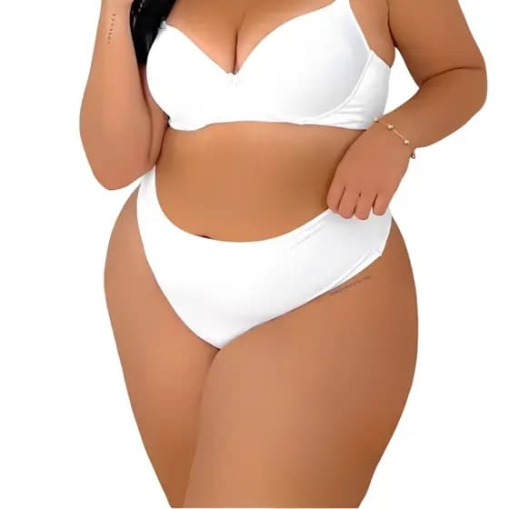7 Calcinha Plus Size Cintura Alta Calçola Tanga Confortável Sustentação Dia a Dia Sortidas Reforçada