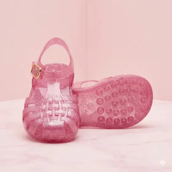Sandália Xereta Bebê Infantil Menina Antiderrapante Leve Confortável Glitter