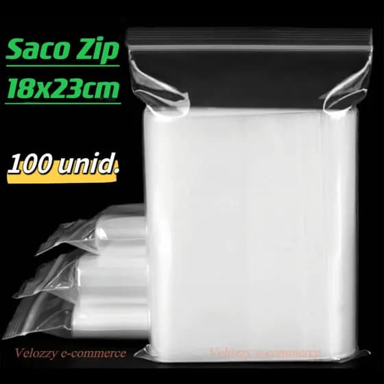 100 Sacos Zip Lock Hermético 18x23cm Embalagem para Armazenamento Organização