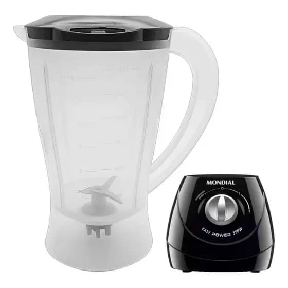 Copo Liquidificador Mondial Easy Power L-550 w ( Tampa Preta) Translucido