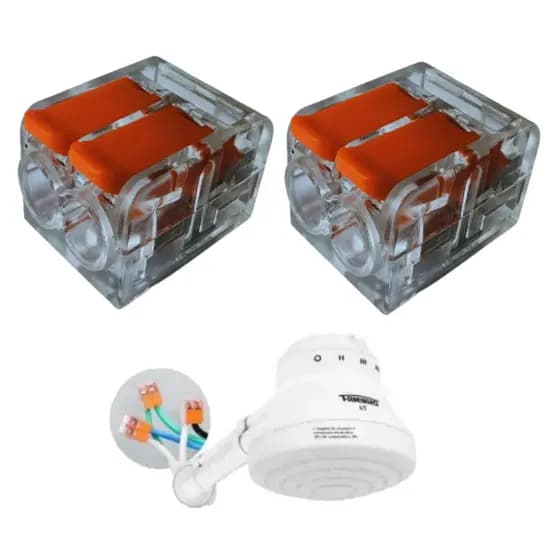 6 Unidades De Emenda Conectores P/ Chuveiro 6mm 2 Polos