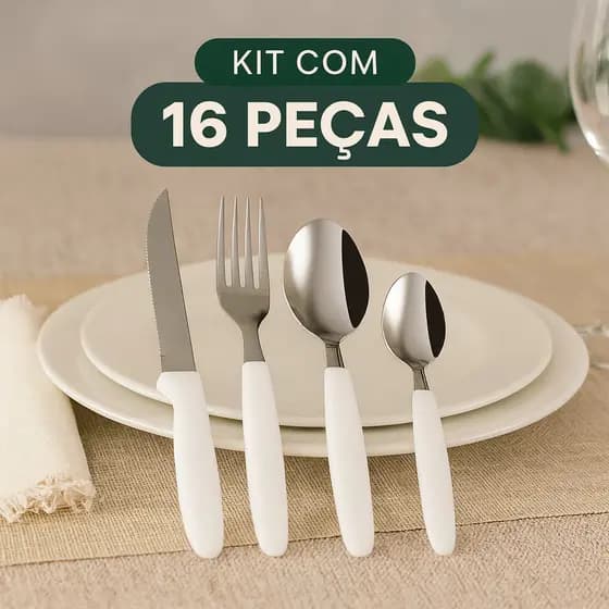 Jogo de Talhares Garfo - Colher de Mesa - Faca Mesa - Colher de chá