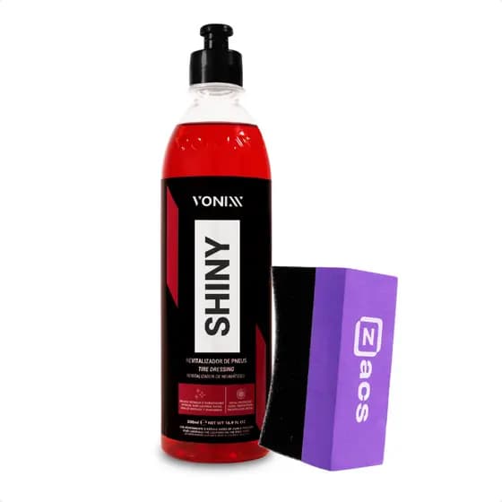Vonixx Shiny Revitalizador Pneu Pretinho 500ml + APLICADOR PRODUTOS PARA PNEU