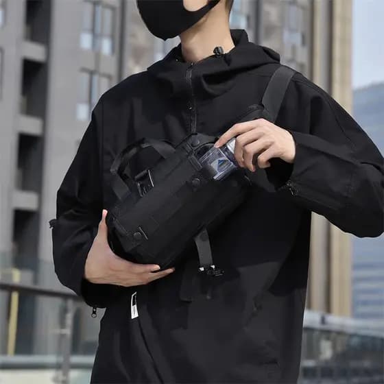 Cintura Impermeável Masculina Bolsa Esportes Ao Ar Livre Multifuncional Peito Crossbody Pack Moda