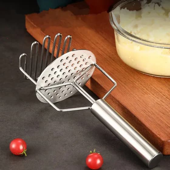 Amassador De Batata Espremedo De Dupla Camada De Aço Inoxidável, Helicóptero De Batata Doce, Espremedor de frutas