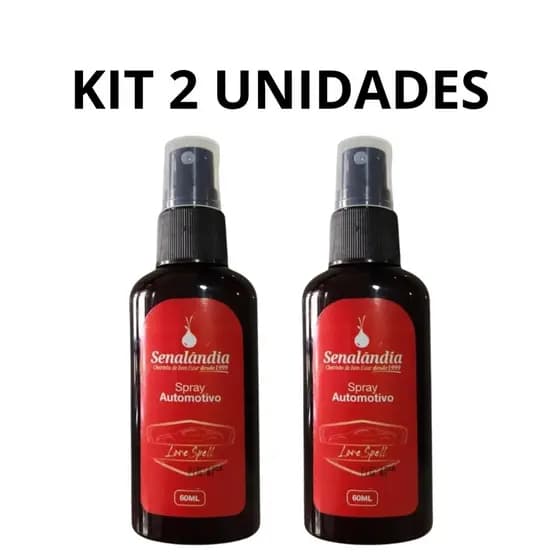 KIT 2 Cheirinhos de Carro Aromatizador Spray Love Spell 60ml Senalândia