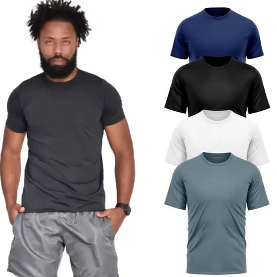 Camisa Masculina Manga Curta Treino Academia Corrida Musculação Uv50+ Anti Odor