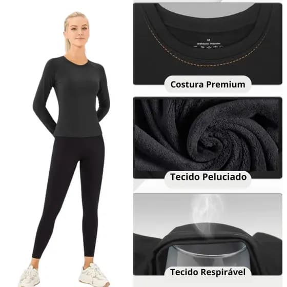 Blusa Feminina Camisa Proteção Uv Frio Térmica Manga Longa