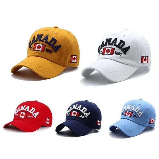 Boné de Beisebol Vintage para Homens e Mulheres, Boné Casual Bordado Canadá 8CNB