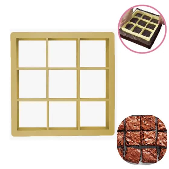 Cortador De Brownie Bolos 5x5 9 Cavidades Corte Facil