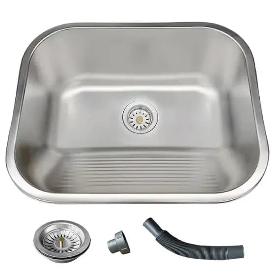 Tanque Inox Lavanderia 55x45 Com Válvula Aço Inox Brinovar