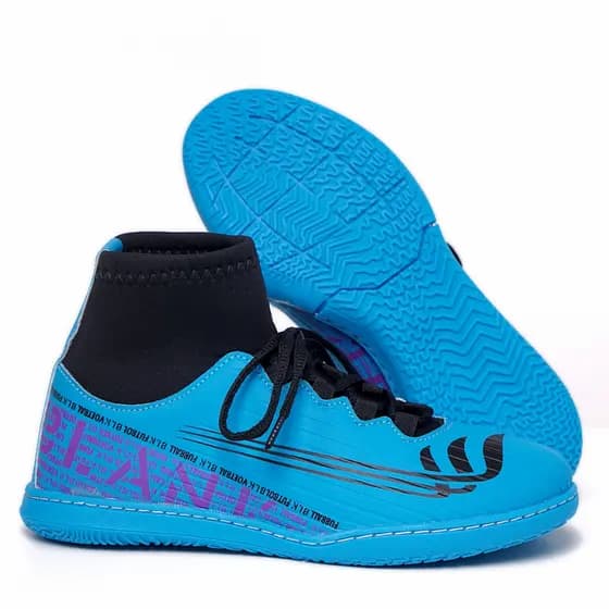 Chuteira Futsal Tênis Quadra Azul Blank Star com Solado Costurado Reforçada Original do 34 ao 45