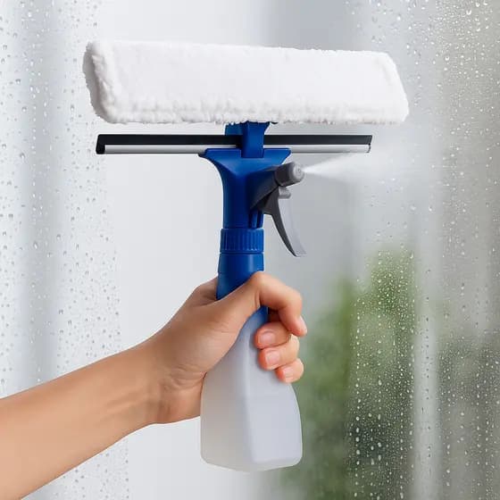 Rodo Spray Mop Limpa Vidro Janela Parede Porta Piso Ceramica Espelho Pulverizador Microfibra Giro