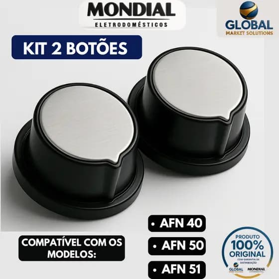 Botão Air Fryer Mondial Timer e Temperatura AFN40 AFN50 AFN51 – Compatível com Modelos de 4L e 5L