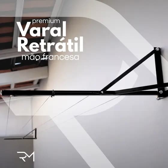 Varal Retrátil De Parede Muro Mão Francesa