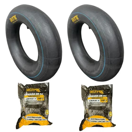 Kit 2 Câmara De Ar Reforçada 4.80/4.00-8 Bico TR13