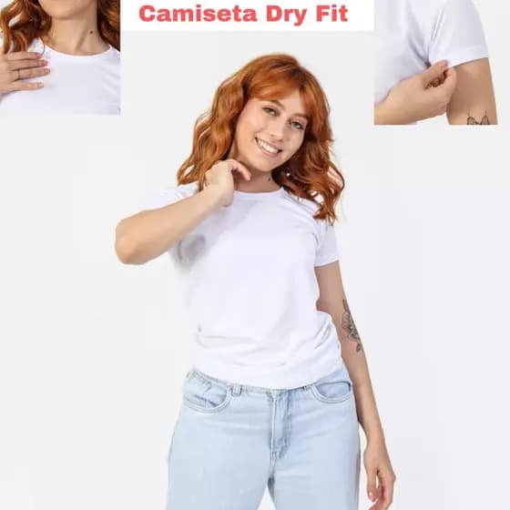 Camiseta baby look Dry Fit Feminina de academia treino, básica