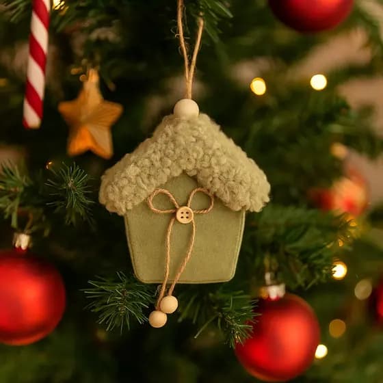 Pendente Natal Casa Verde Enfeite Decorativo Árvore 13cm