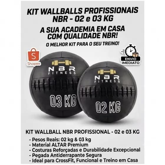 Wallball Funcional 02kg 03kg Medicine Crossfit Boll Treinamento Clínica Fisioterapia Futebol
