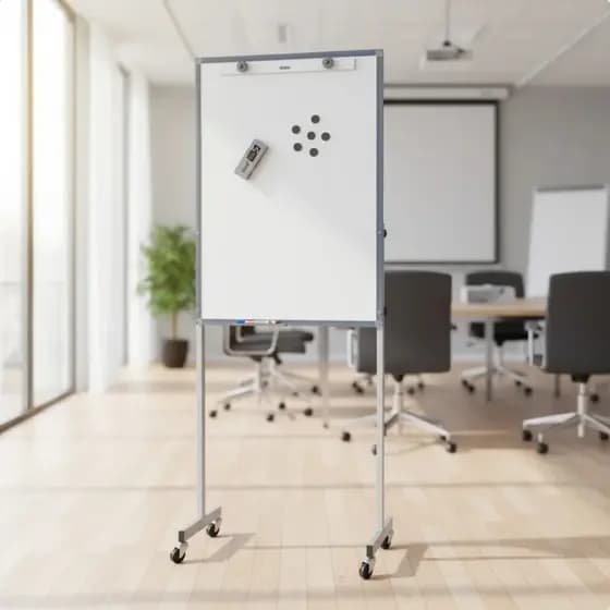 Flip Chart Magnético Lousa Para Apresentação 100x70cm com Rodízios Rodinhas e Cavalete Portátil