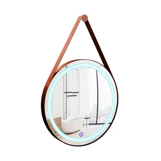Espelho Decorativo LED 50cm Iluminação Quente e Fria Design Moderno