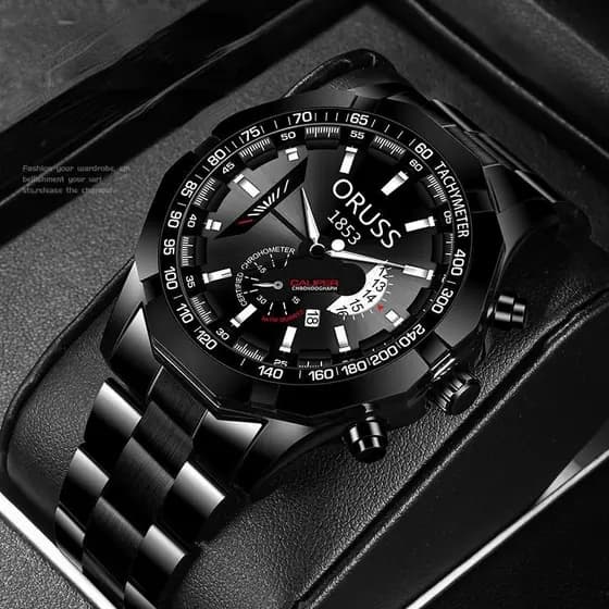 ORUSS Relógio De Pulso Para masculino De Aço Inoxidável À Prova D'água Negócios De Moda De Luxo Automático De Quartzo