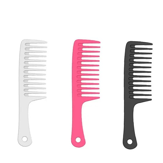 Pente de Cabelo Largo Desembaraçador Antifrizz Para Cabelos Lisos ou Cacheados | 1, 2 ou 5 Unidades