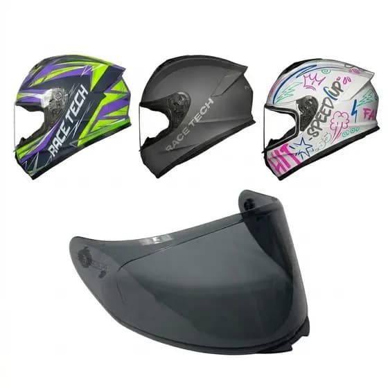 Viseira Fume Capacete Race Tech Hit Polivisor Anti Risco