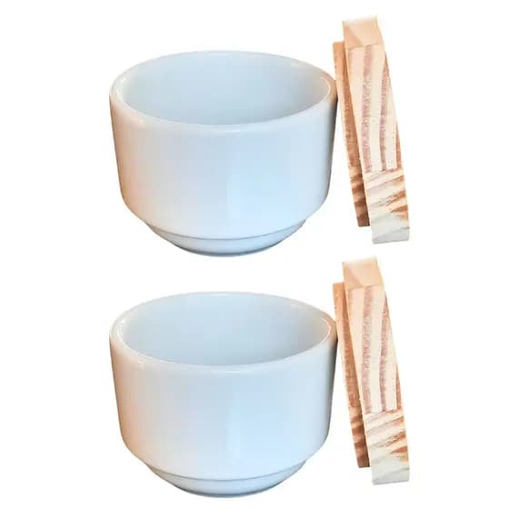 Kit 2 Porta Treco, Condimentos, Mantimentos 180ml Porcelana