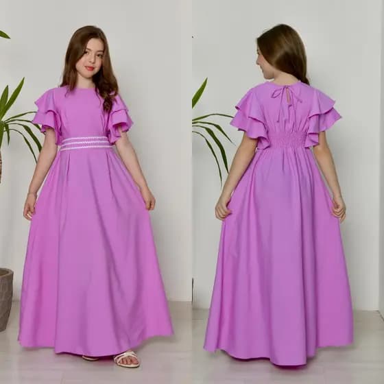 VESTIDO INFANTIL FEMININO EVANGELICO LONGO PARA MENINAS GODÊ do 10 ao 16
