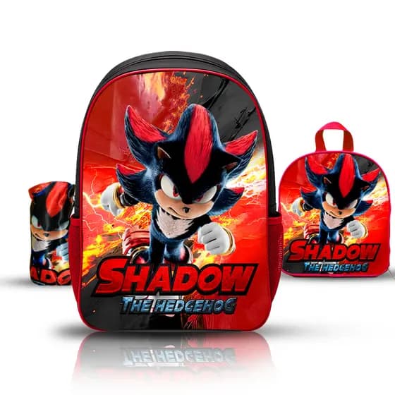 Kit Mochila Escolar infantil Shadow Menino De Costas Com lancheira e estojo - REFORÇADA