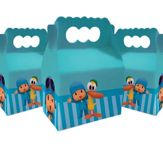 15 Kit's Lembranças Caixa Maleta Lembrancinhas Pocoyo Mimo Aniversario Festa Infantil
