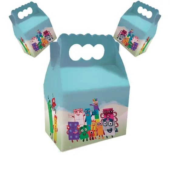 10/20 ou 30 Maleta Caixa Surpresa Lembrancinhas Tematico Number Blocks Festa Infantil