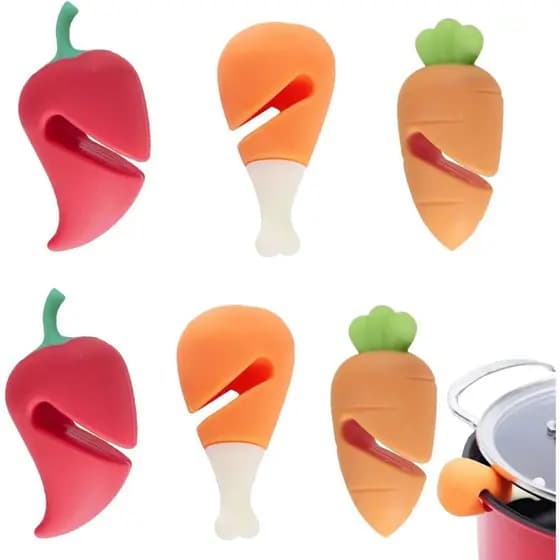 3Pcs Levantador De Tampas À Prova De Derramamento Para Panelas De Sopa Ferramentas De Cozinha Suporte Resistente Ao Calor Mantenha A Tampa Aberta Reduz O De Silicone