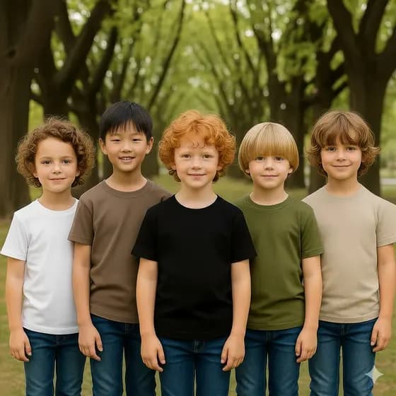 Kit 5 Camiseta Infantil 100% Algodão 30.1 Penteada Envio Rapido
