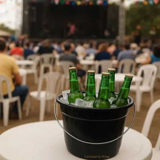 Kit 10 20 30 40 ou 50 Baldes Plástico Duro Preto Lavanderia Bar Festa Cerveja Reforçado Atacado