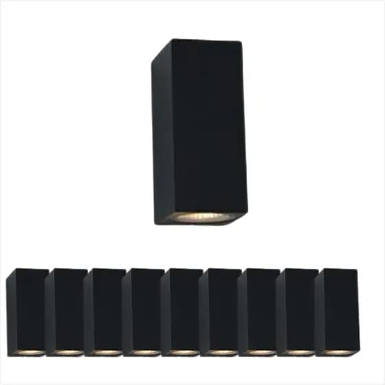 KIT 10 ARANDELA TUBO/2 DICROICA - PRETO FOSCO