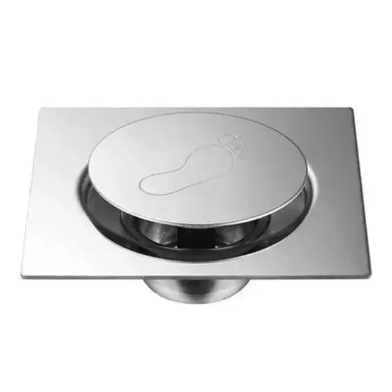 Ralo Click Inteligente 10x10/15X15cm Inox Banheiro Veda Cheiro Quadrado A Escolher