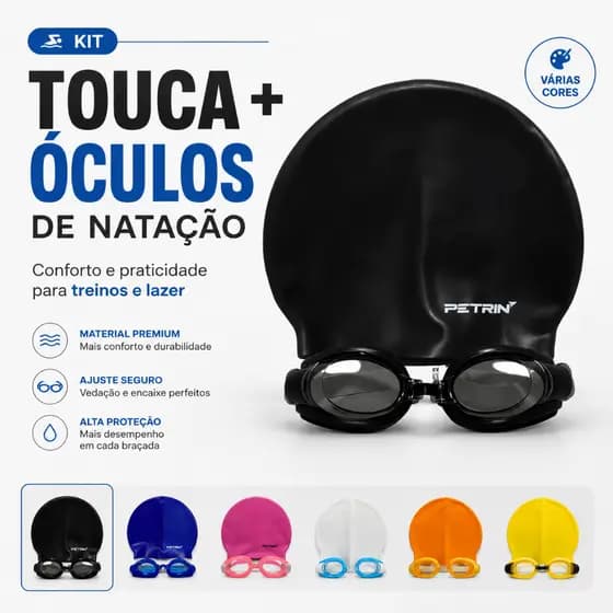 Óculos de Mergulho Natação com Touca Petrin