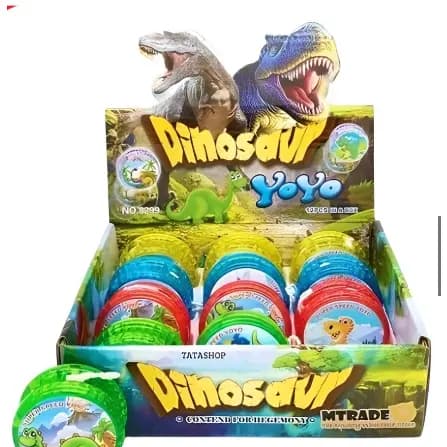 Brinquedo Kit com 4unid Ioiô De Dinossauro Com Luz De Led Infantil / Envio aleatório